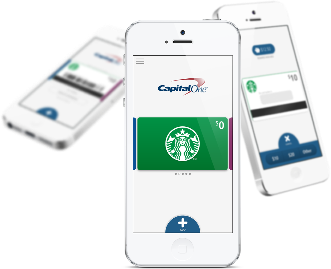 iPhones with Capital One app displayed